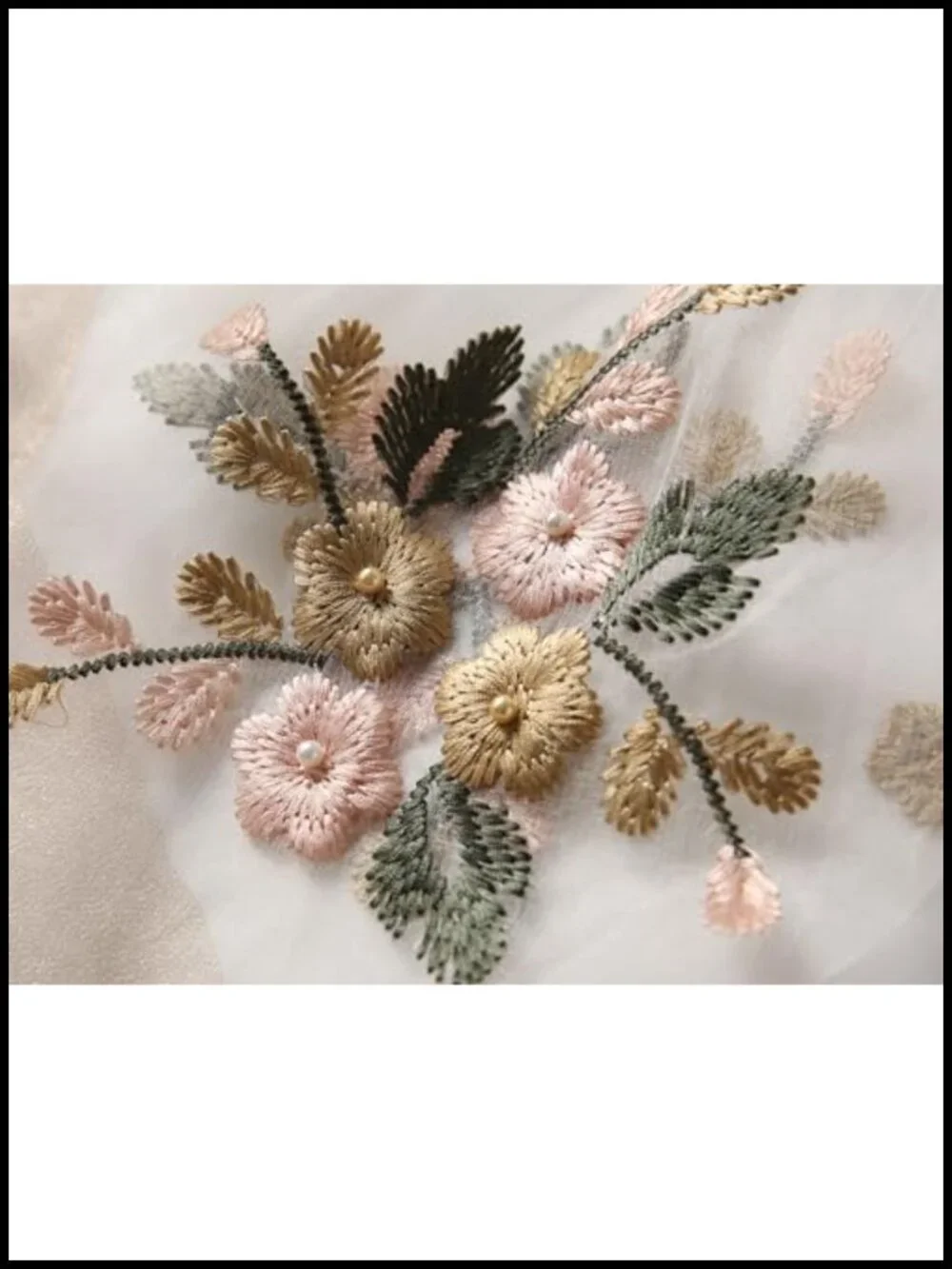 Silk Blend Embroidered Floral Shawl Scarf Wrap for Women